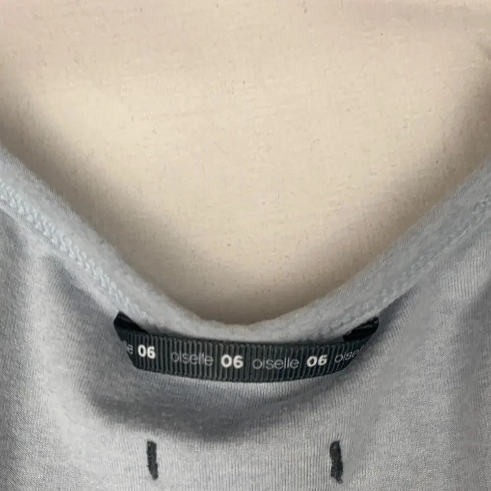 Oiselle size 6 small Gray Athletic tank Blue Accents yoga